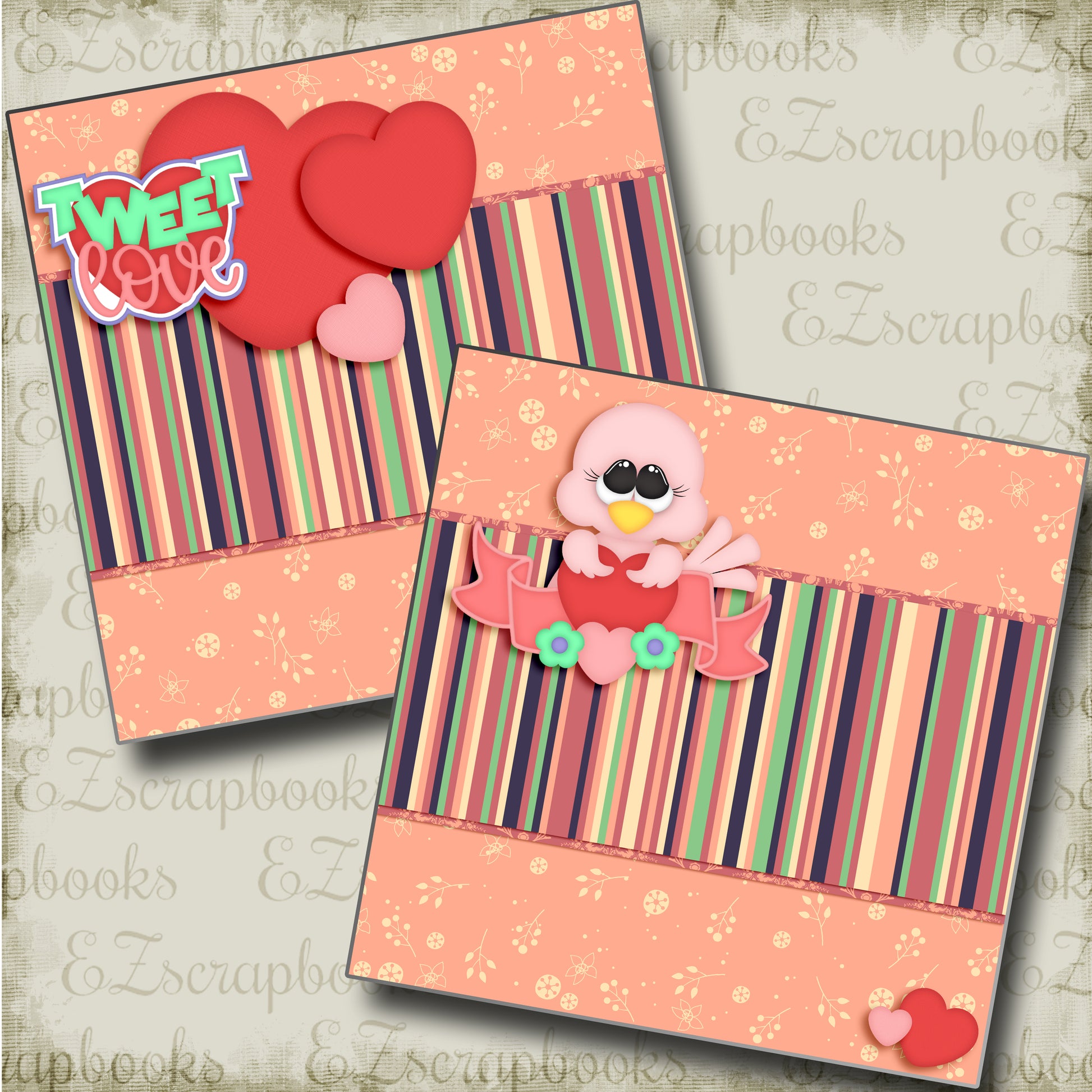 Tweet Love NPM - 3771 - EZscrapbooks Scrapbook Layouts Love - Valentine