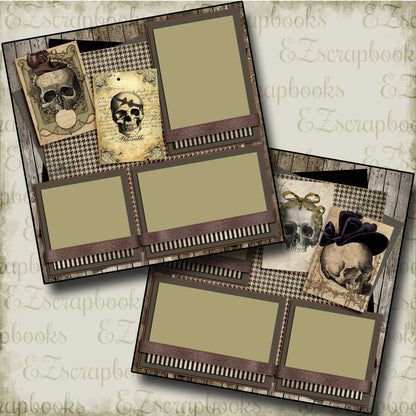 Pretty Creepy Skulls - 3416 - EZscrapbooks Scrapbook Layouts Halloween