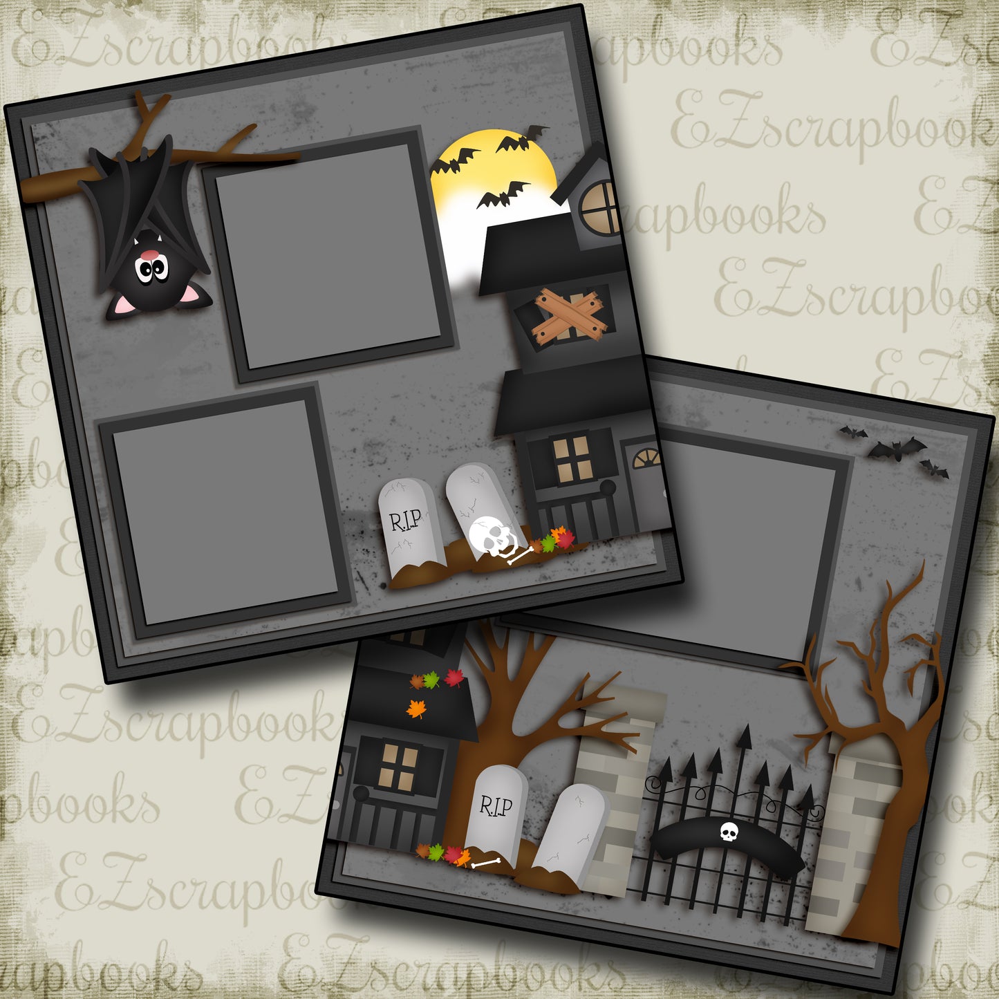 Spooky Nights - 3870 - EZscrapbooks Scrapbook Layouts Halloween