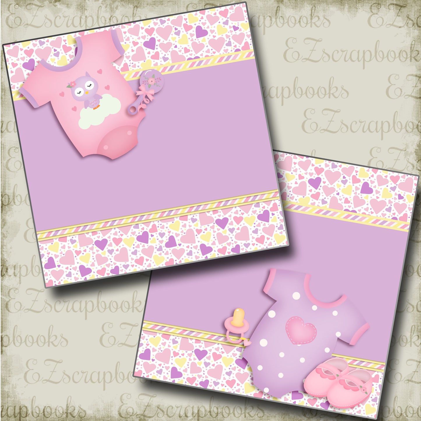 Baby Girl Gear NPM - 3803 - EZscrapbooks Scrapbook Layouts Baby - Toddler