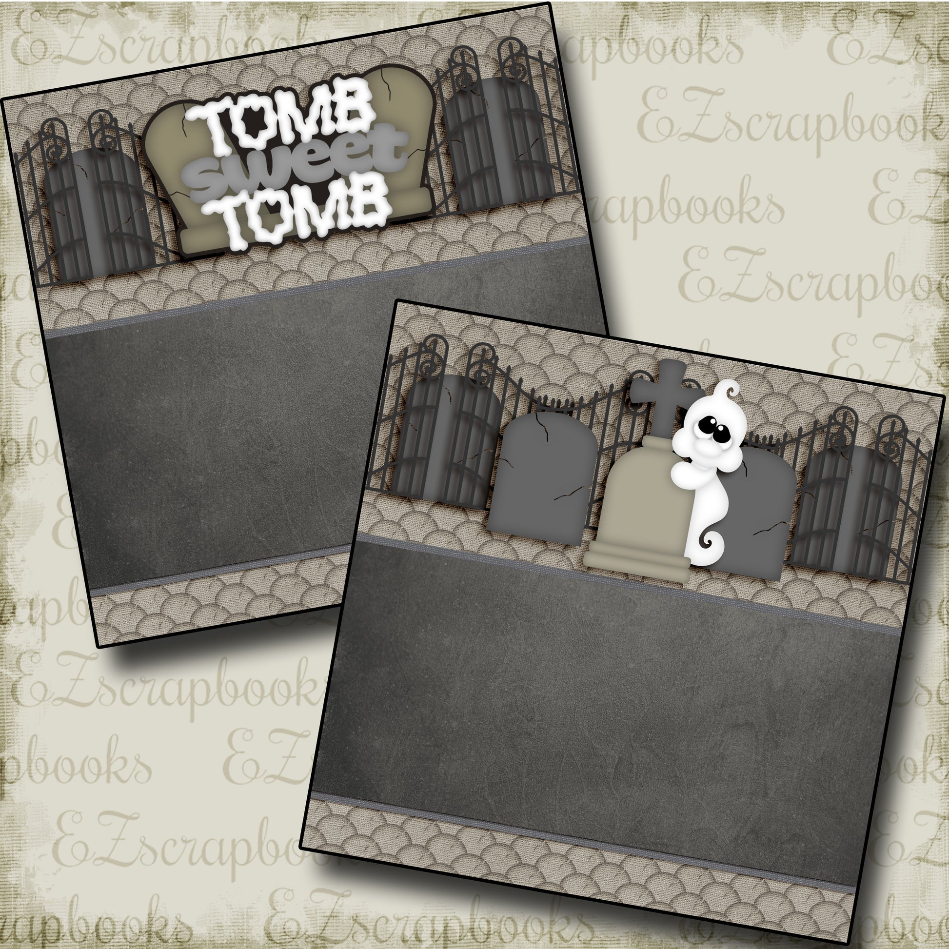Tomb Sweet Tomb NPM - 3535 - EZscrapbooks Scrapbook Layouts Halloween