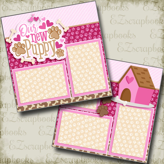 Our New Puppy Pink - 4028 - EZscrapbooks Scrapbook Layouts dogs, Pets
