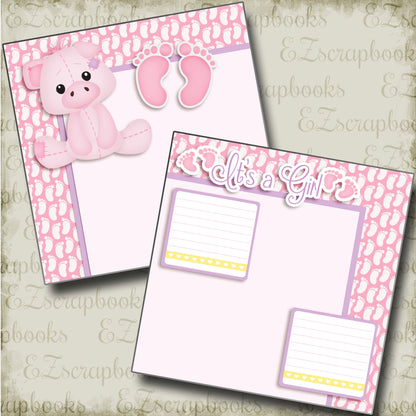 It's a Girl Piggy NPM - 3809 - EZscrapbooks Scrapbook Layouts Baby - Toddler