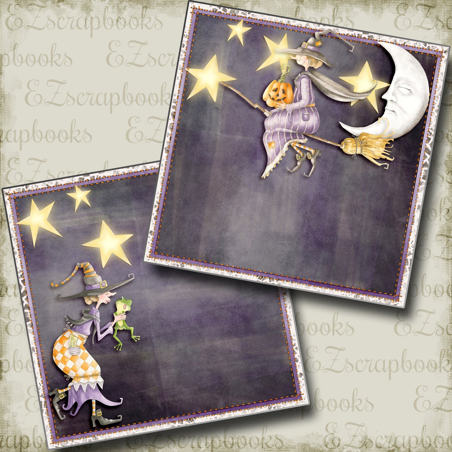 Witchy Night NPM - 3875 - EZscrapbooks Scrapbook Layouts Halloween