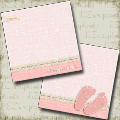 Footprints Baby Girl NPM - 4047 - EZscrapbooks Scrapbook Layouts Baby, Baby - Toddler