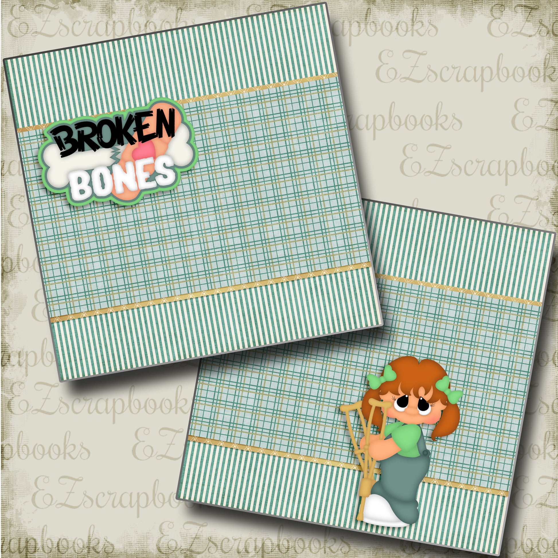 Broken Bones Girl NPM - 3491 - EZscrapbooks Scrapbook Layouts Doctor-Dentist