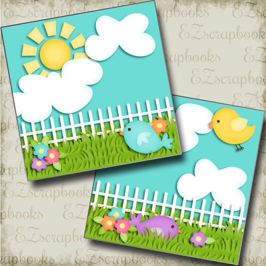 Joy of Spring NPM - 3789 - EZscrapbooks Scrapbook Layouts Spring - Easter