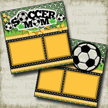 Soccer Mom Yellow - 3306 - EZscrapbooks Scrapbook Layouts soccer, Sports