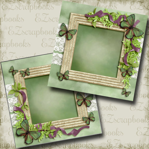 Beautiful Butterflies - 3888 - EZscrapbooks Scrapbook Layouts Farm - Garden