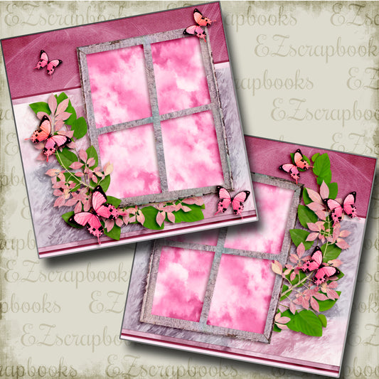 Butterflies - 2927 - EZscrapbooks Scrapbook Layouts Girls, Spring - Easter
