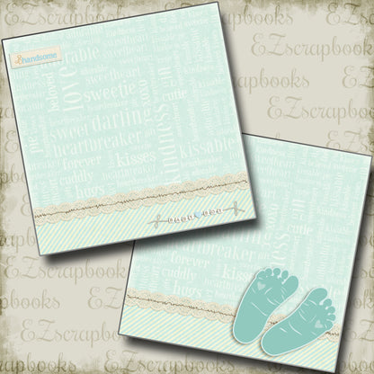 Footprints Baby Boy NPM - 4045 - EZscrapbooks Scrapbook Layouts Baby, Baby - Toddler