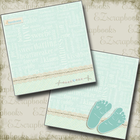 Footprints Baby Boy NPM - 4045 - EZscrapbooks Scrapbook Layouts Baby, Baby - Toddler