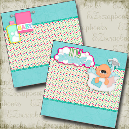 Tiny Bubbles Girl NPM - 4187 - EZscrapbooks Scrapbook Layouts Baby - Toddler