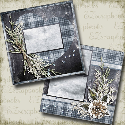 Frosted Branches - 3632 - EZscrapbooks Scrapbook Layouts Snow, Winter