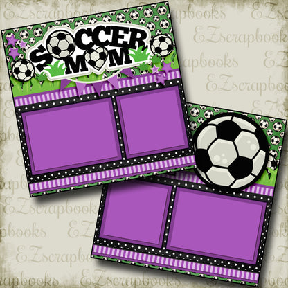 Soccer Mom Purple - 3302 - EZscrapbooks Scrapbook Layouts soccer, Sports