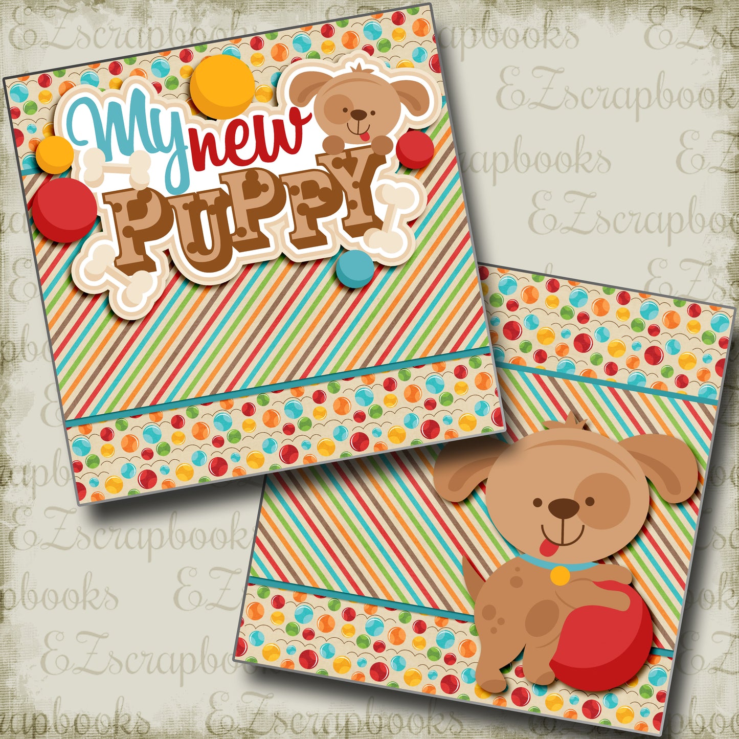 My New Puppy Red NPM - 4027 - EZscrapbooks Scrapbook Layouts dogs, Pets