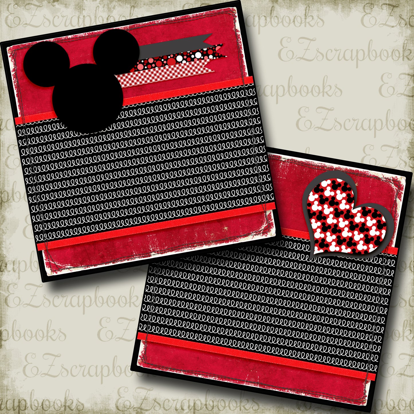 Love Mickey NPM - 3859 - EZscrapbooks Scrapbook Layouts Disney