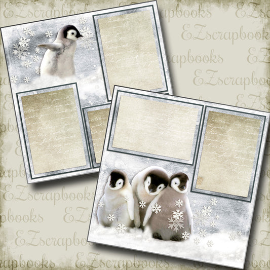 Snow Penguins - 3630 - EZscrapbooks Scrapbook Layouts Winter