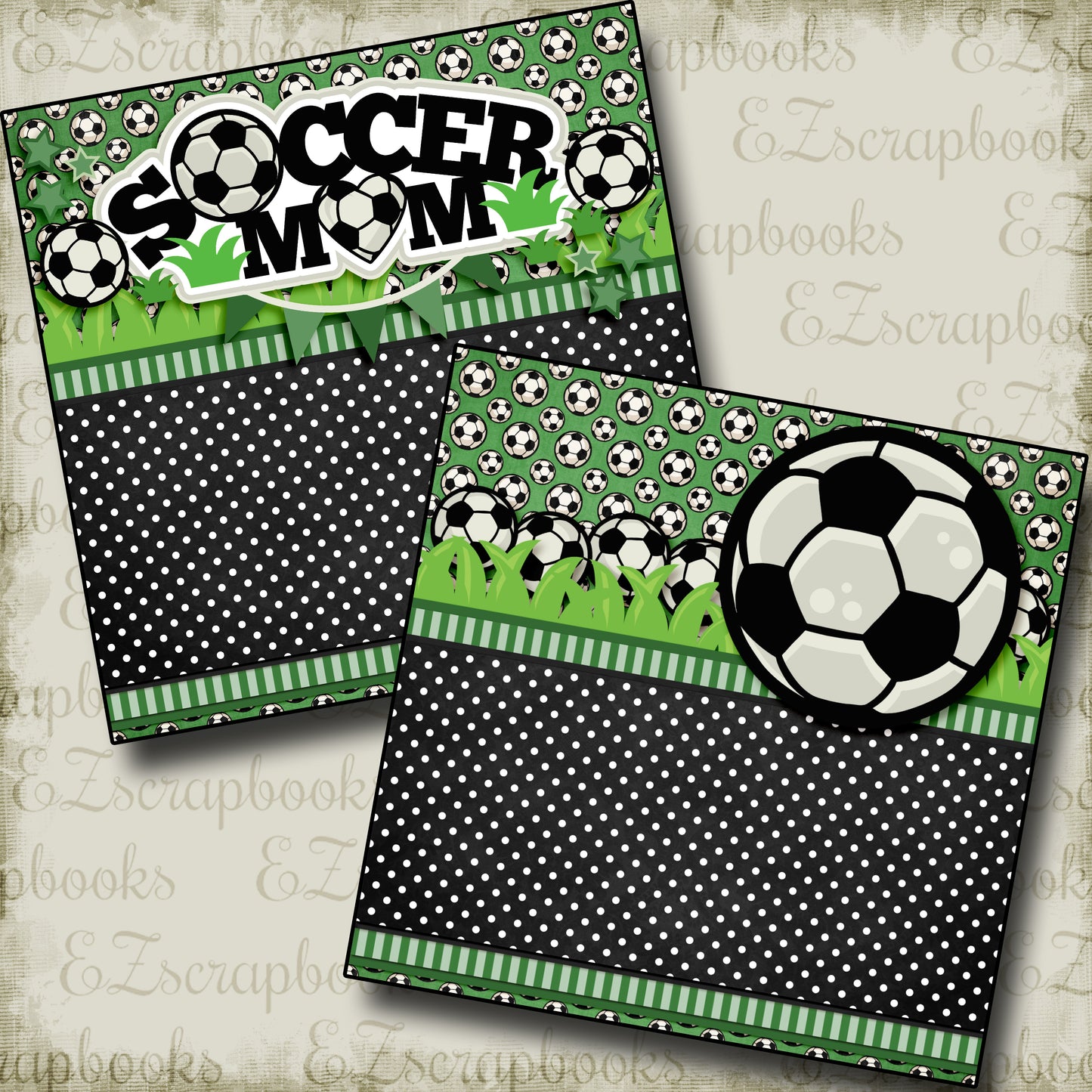 Soccer Mom Green NPM - 3299 - EZscrapbooks Scrapbook Layouts soccer, Sports