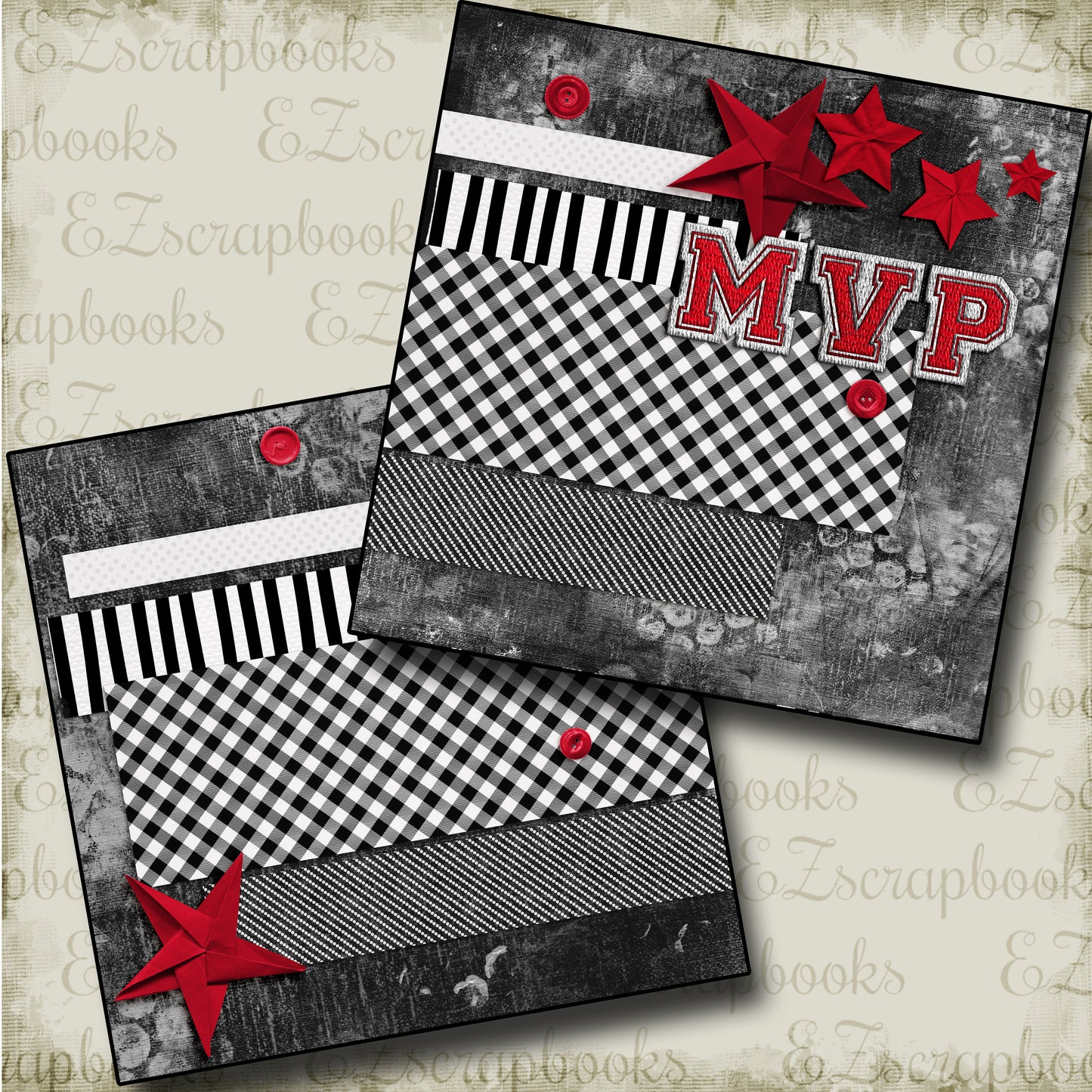 MVP NPM - 3567 - EZscrapbooks Scrapbook Layouts BASKETBALL, football, Sports