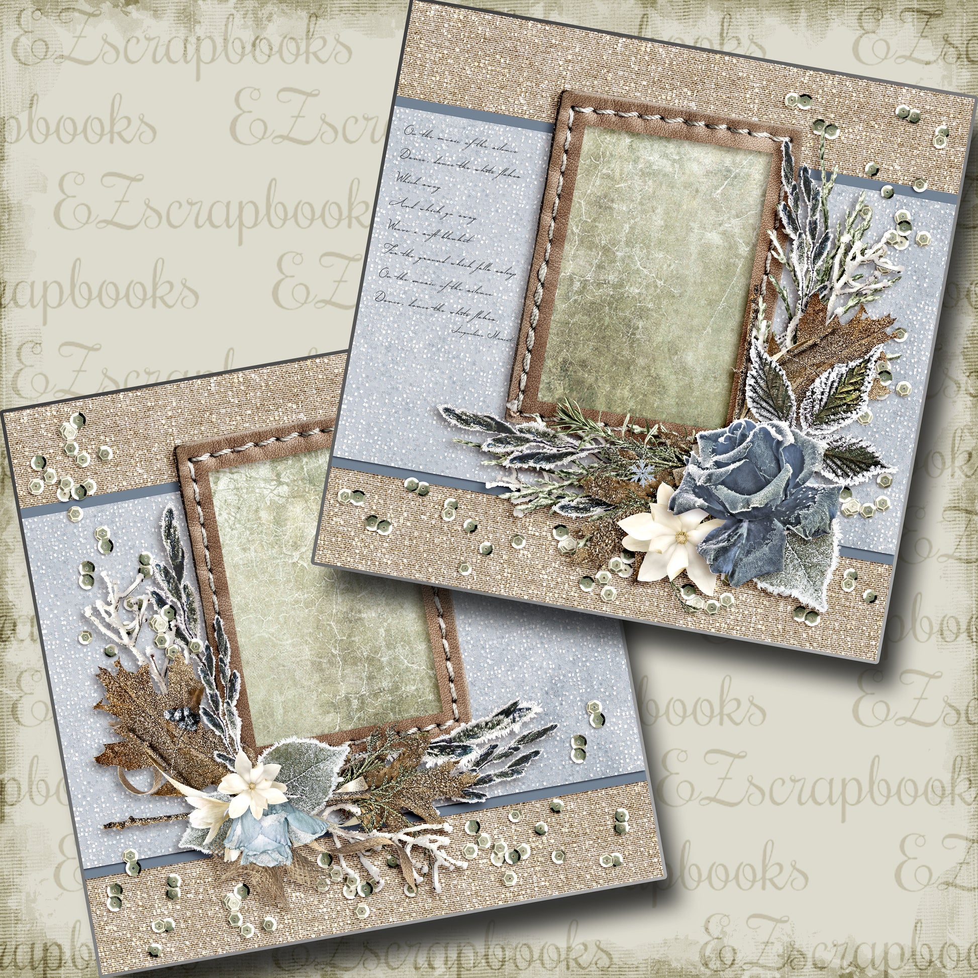 Silence of Winter - 3634 - EZscrapbooks Scrapbook Layouts Snow, Winter