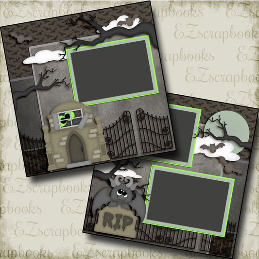 Cemetery - 3536 - EZscrapbooks Scrapbook Layouts Halloween