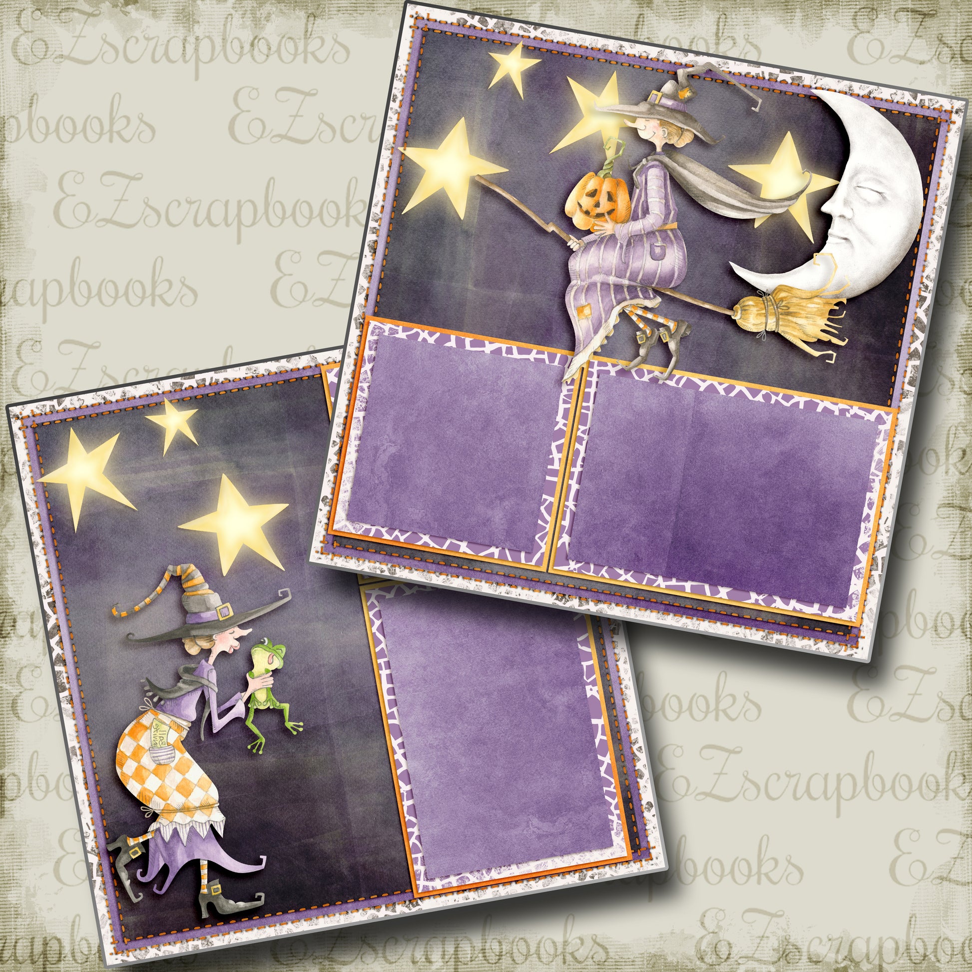Witchy Night - 3874 - EZscrapbooks Scrapbook Layouts Halloween