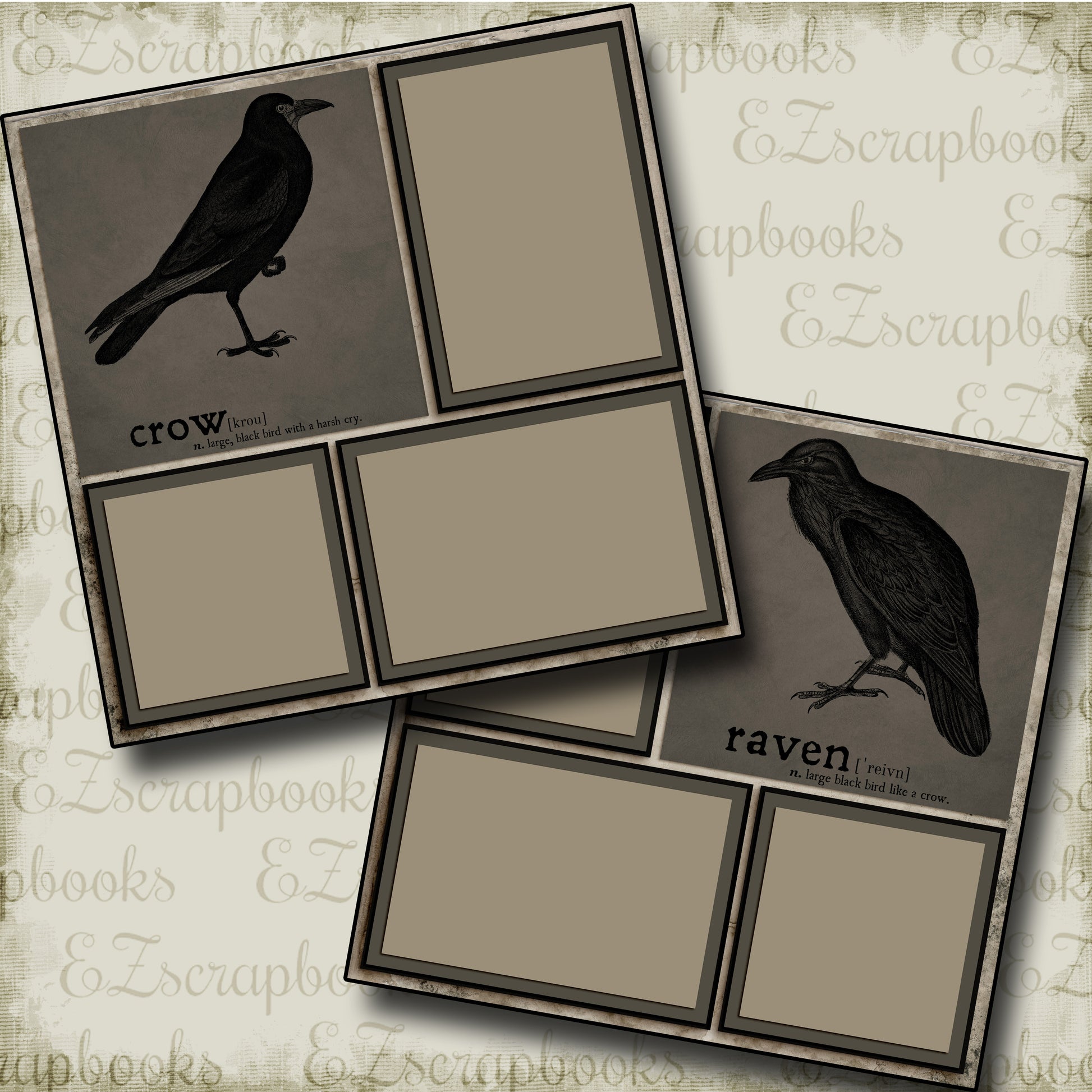 Birds of Death - 3424 - EZscrapbooks Scrapbook Layouts Halloween