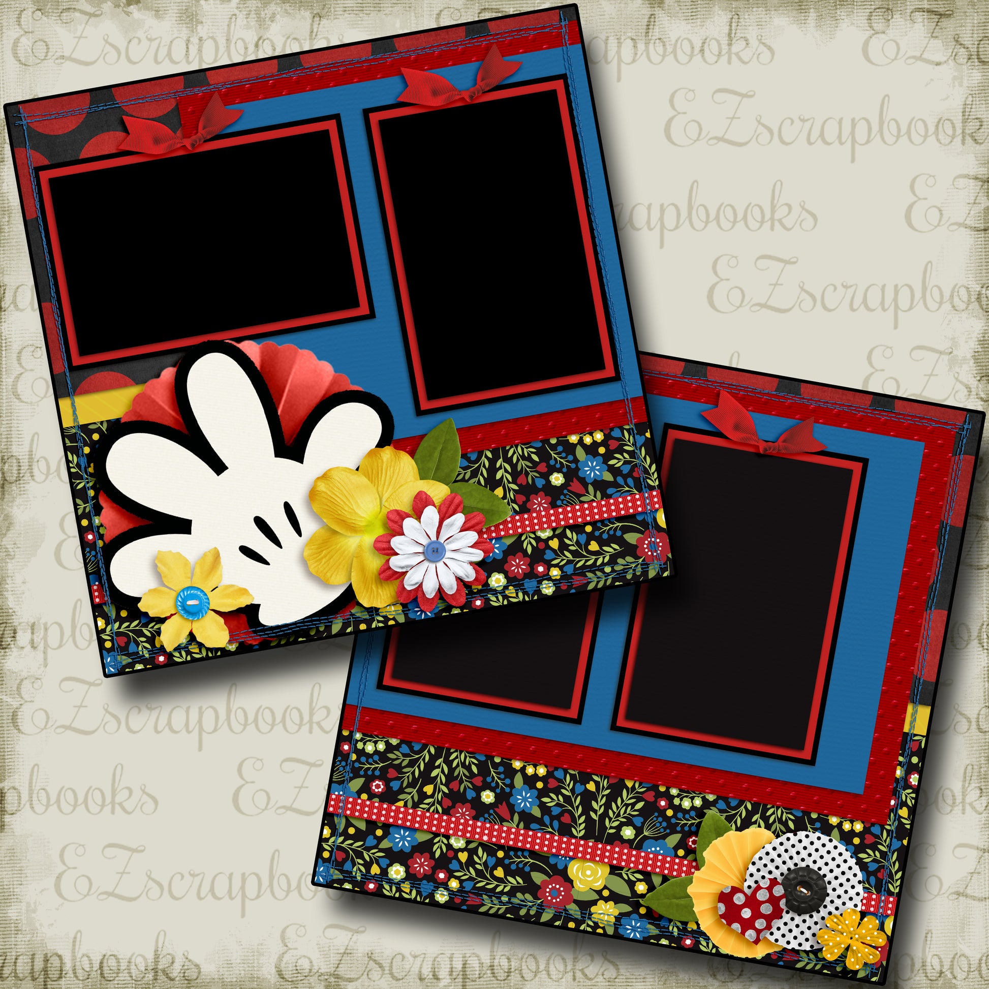 Minnie Flowers - 3916 - EZscrapbooks Scrapbook Layouts Disney