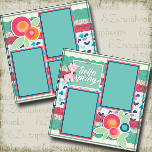 Hello Spring - 3930 - EZscrapbooks Scrapbook Layouts Spring - Easter