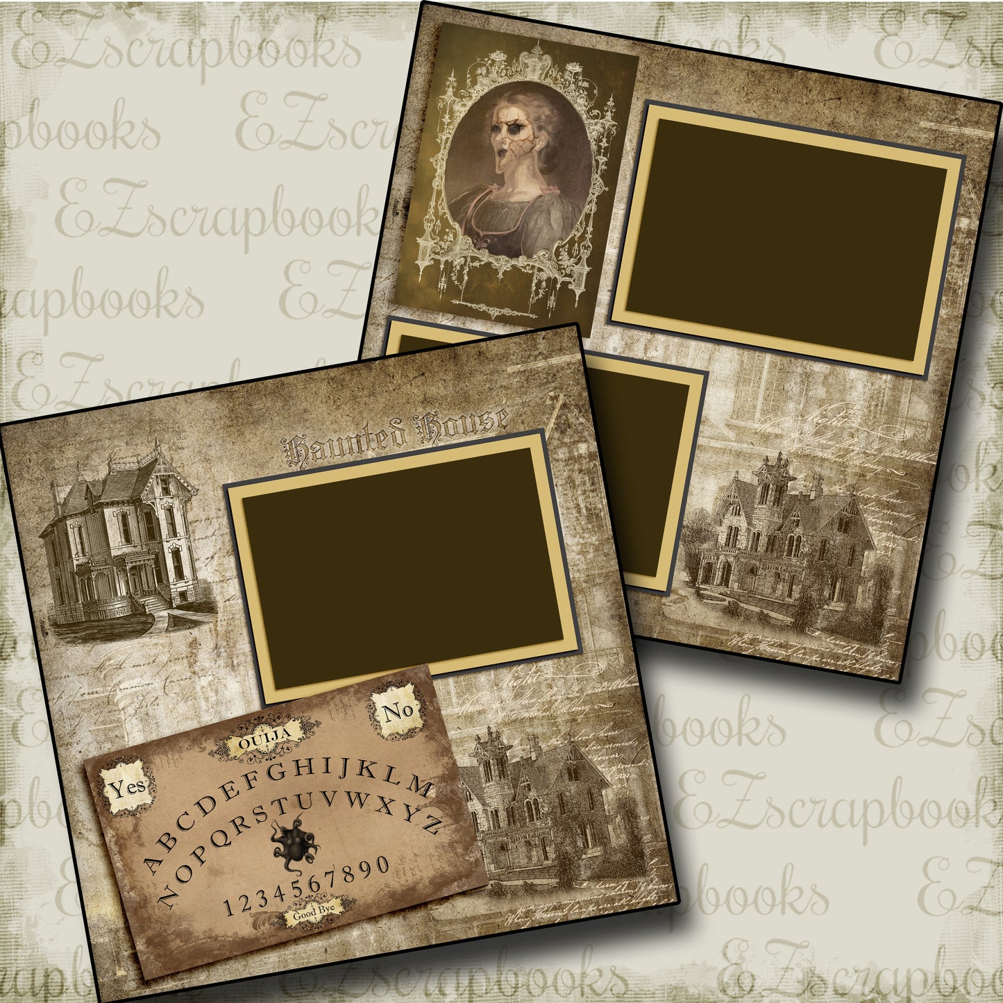 Haunted House - 3426 - EZscrapbooks Scrapbook Layouts Halloween