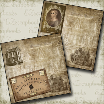 Haunted House NPM - 3427 - EZscrapbooks Scrapbook Layouts Halloween