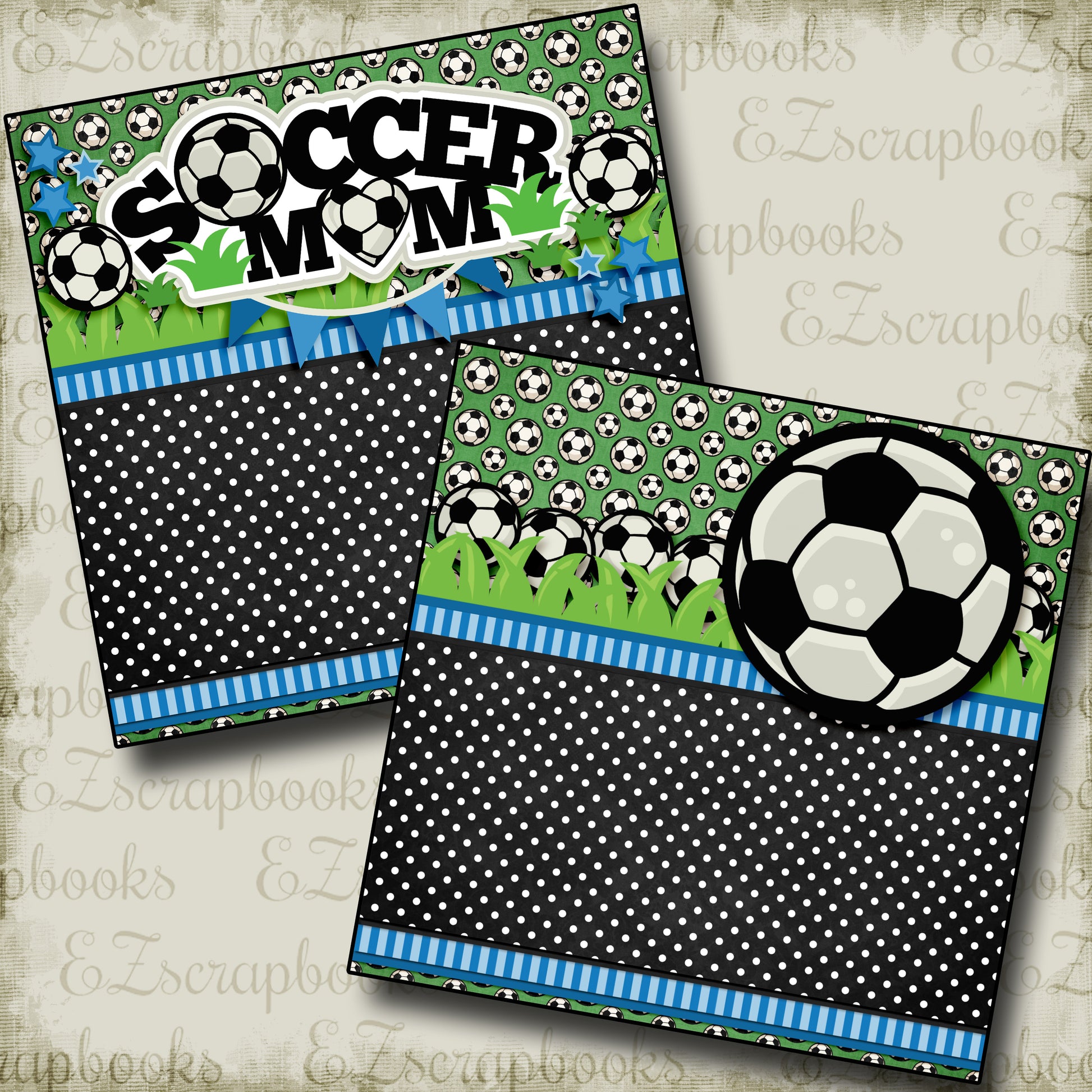 Soccer Mom Blue NPM - 3309 - EZscrapbooks Scrapbook Layouts soccer, Sports