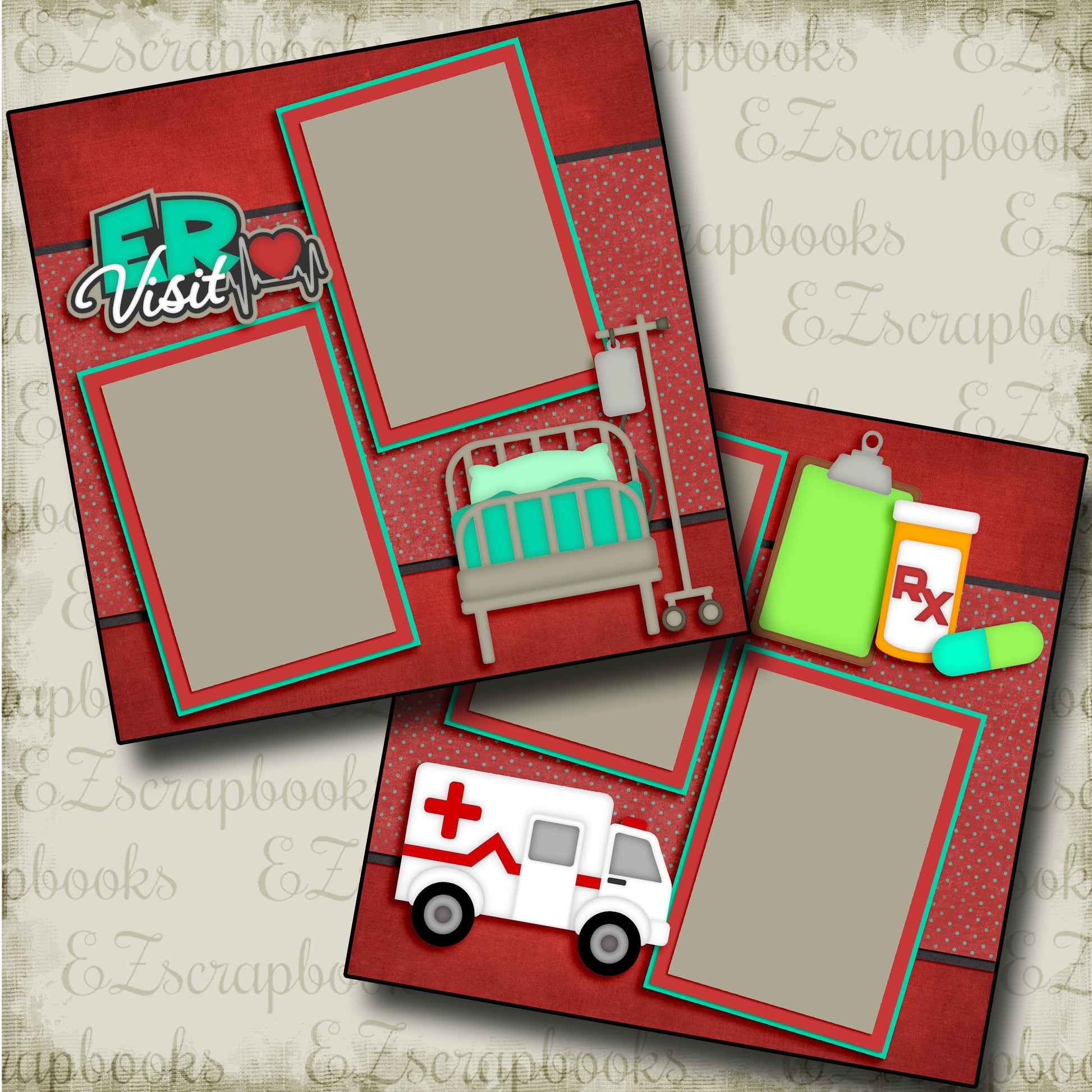 ER Visit - 3498 - EZscrapbooks Scrapbook Layouts Doctor-Dentist