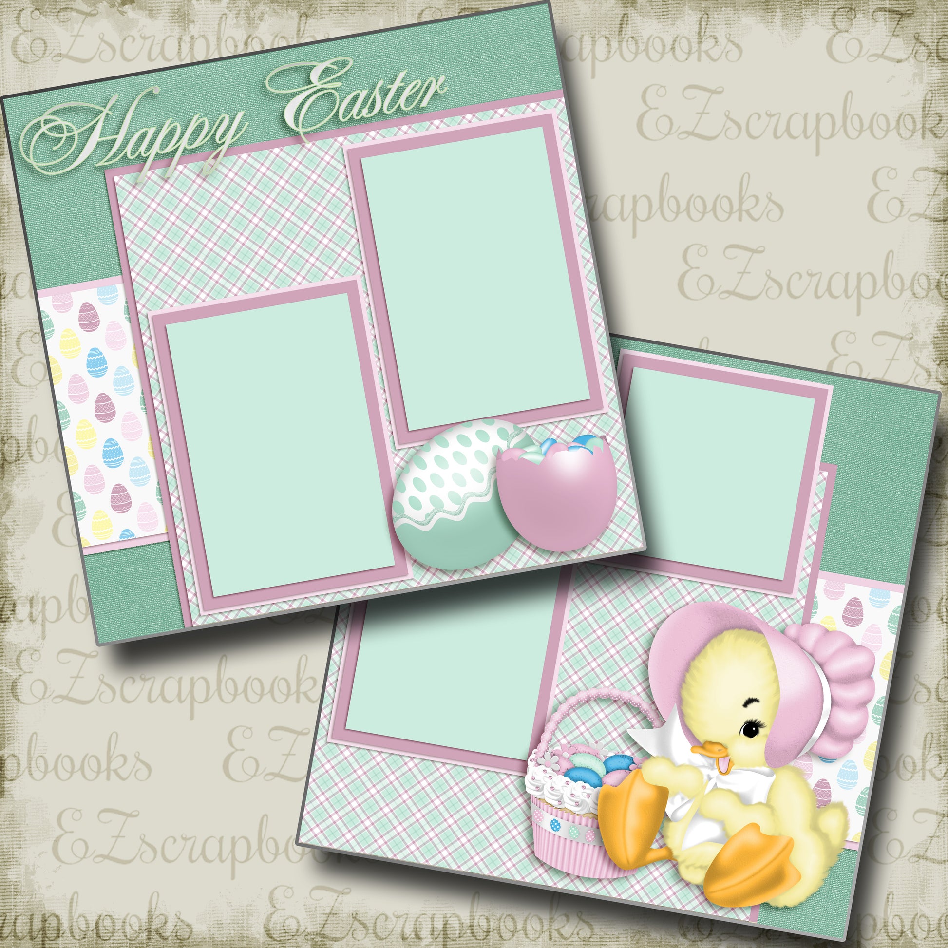 Sweet Easter - 3730 - EZscrapbooks Scrapbook Layouts Baby - Toddler, Spring - Easter