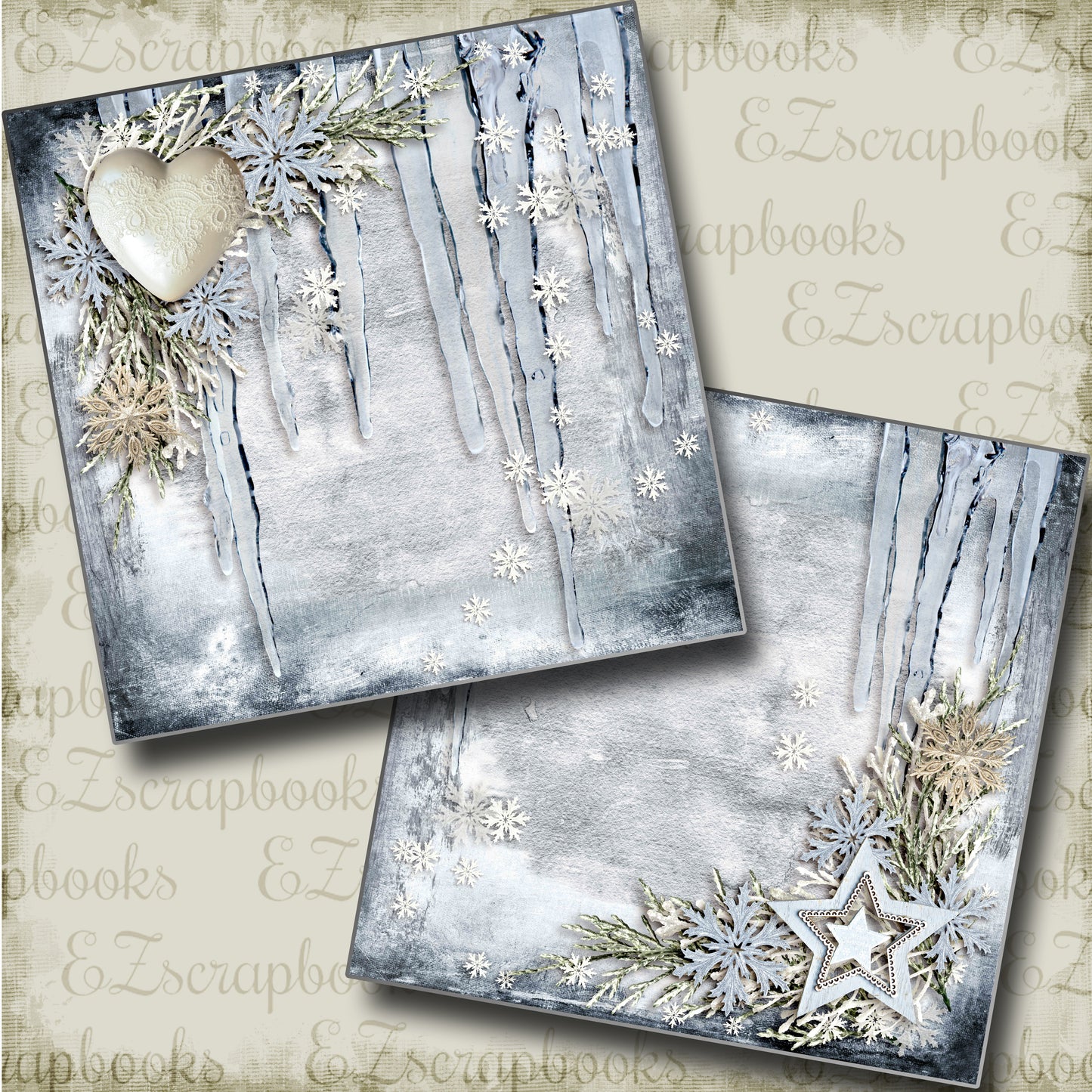 Beauty of Winter NPM - 3645 - EZscrapbooks Scrapbook Layouts Christmas, Winter