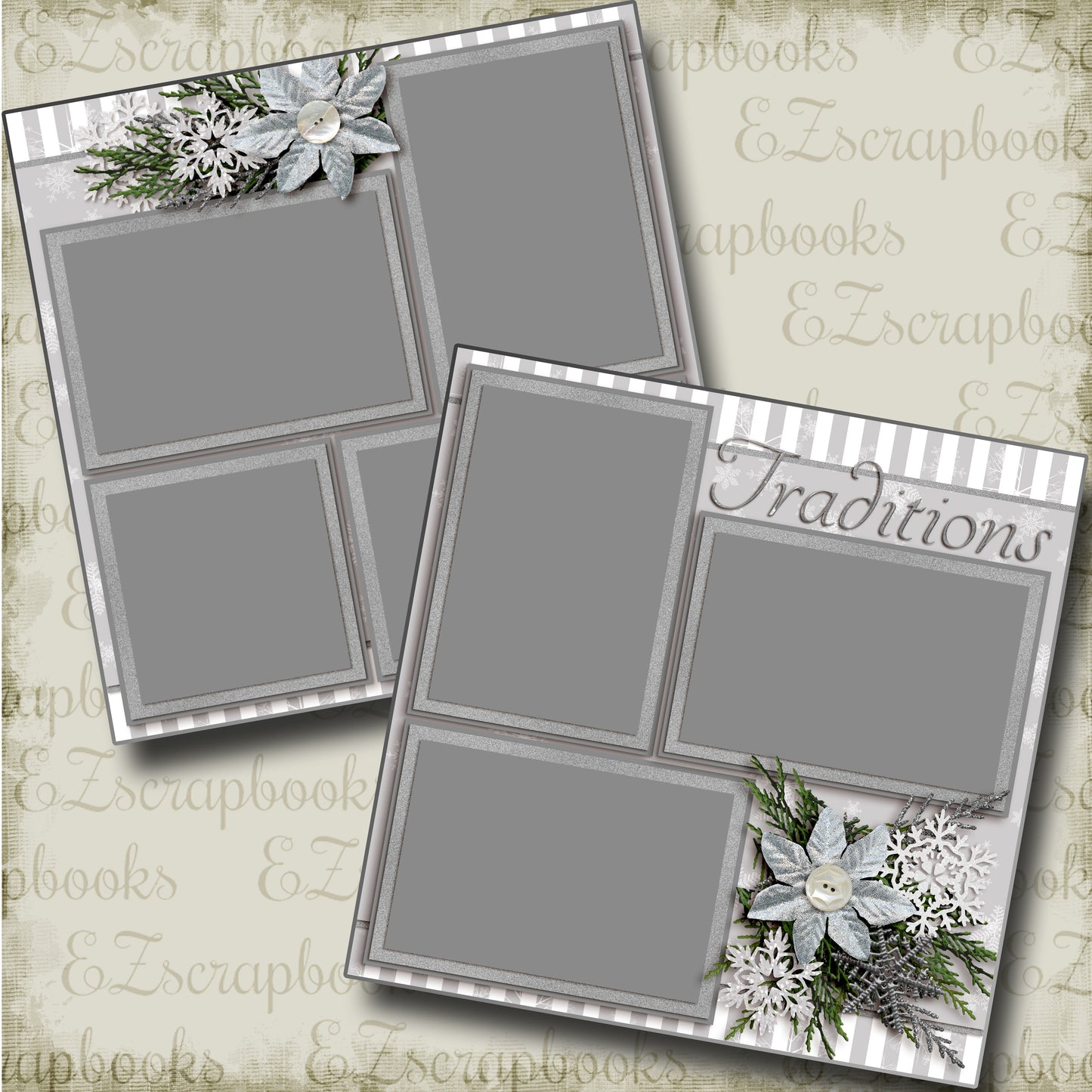 Traditions - 3584 - EZscrapbooks Scrapbook Layouts Christmas, New Year's