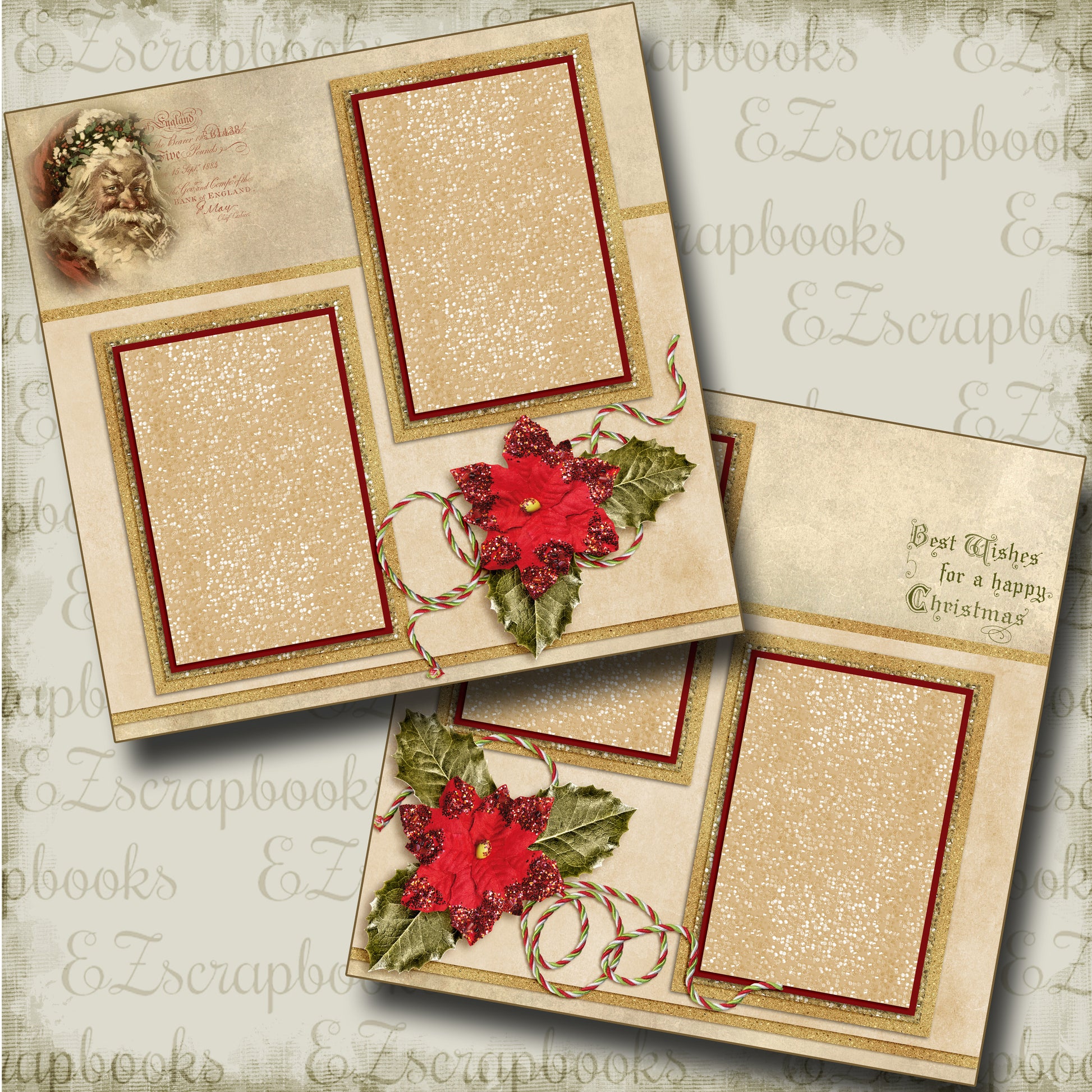 Happy Christmas - 3594 - EZscrapbooks Scrapbook Layouts Christmas