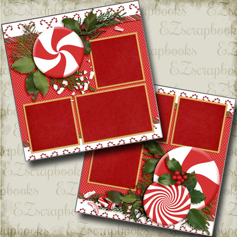 Peppermint Holiday - 3578 - EZscrapbooks Scrapbook Layouts Christmas