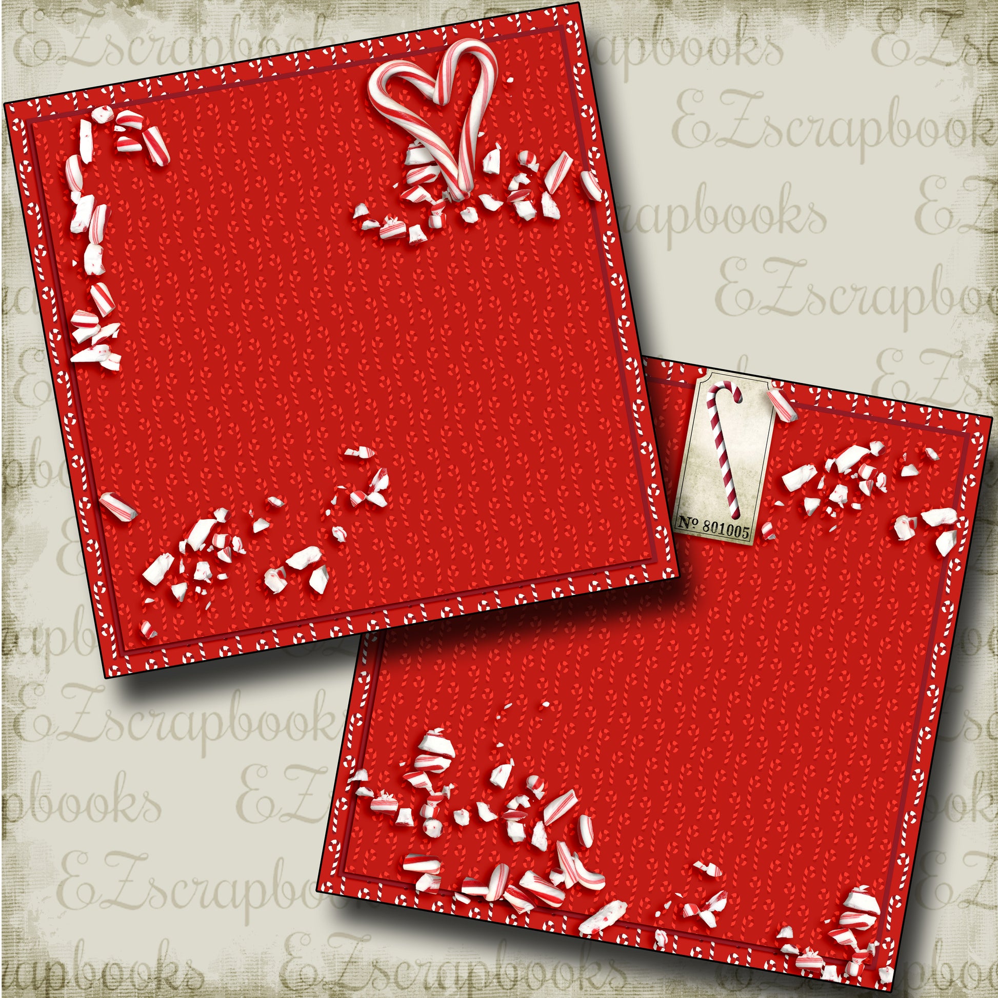 Candy Canes NPM - 3609 - EZscrapbooks Scrapbook Layouts Christmas