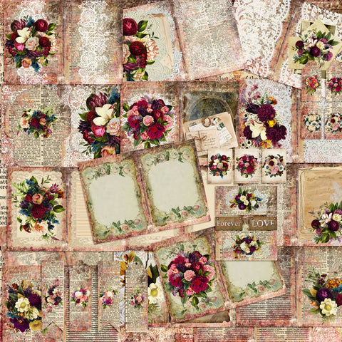 Vintage Floral Ephemera Journal Pack - 7284