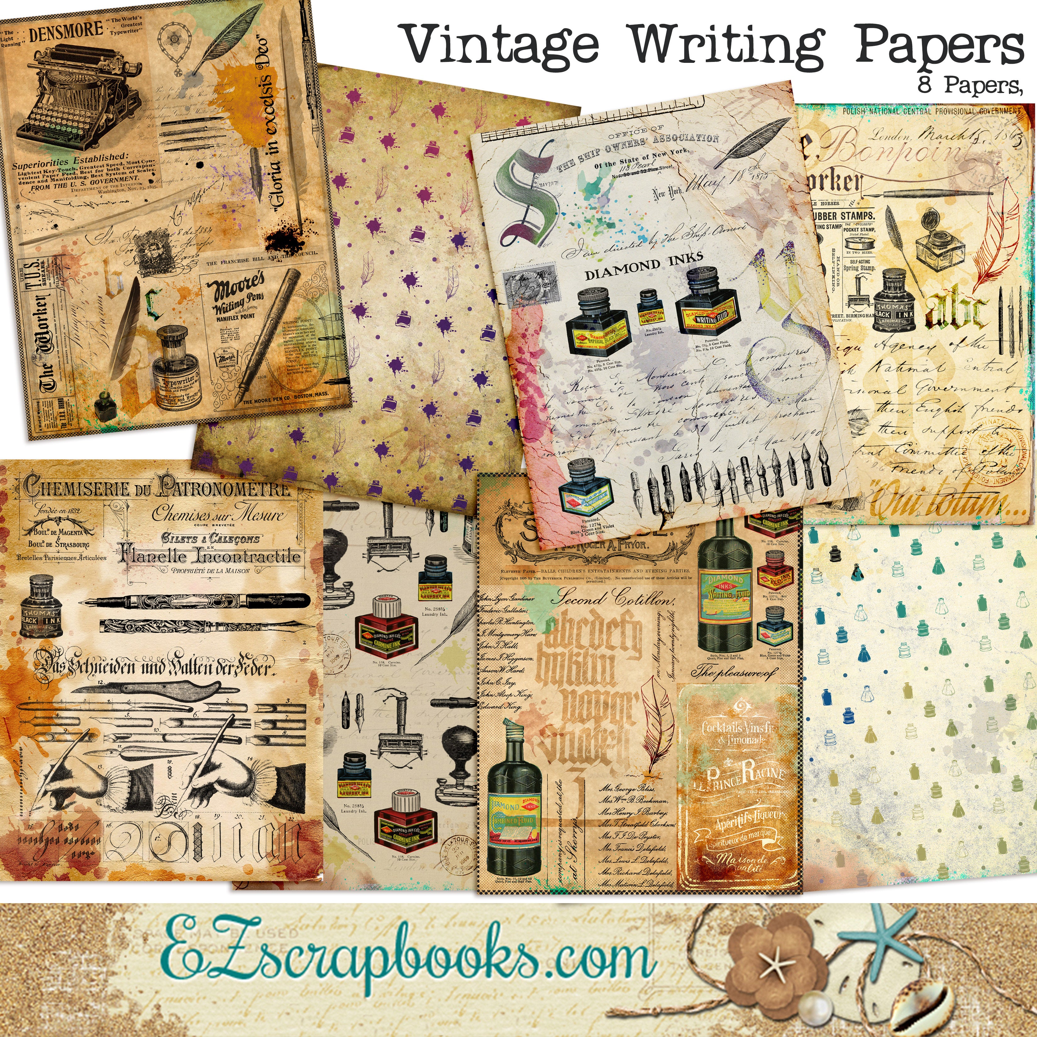 Vintage Writing Paper Pack - 7149 – EZscrapbooks