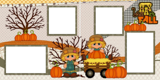 Hay Y'all Its Fall - Digital Scrapbook Pages - INSTANT DOWNLOAD - EZscrapbooks Scrapbook Layouts Fall - Autumn