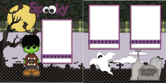 Frankie Halloween - Digital Scrapbook Pages - INSTANT DOWNLOAD - EZscrapbooks Scrapbook Layouts Halloween