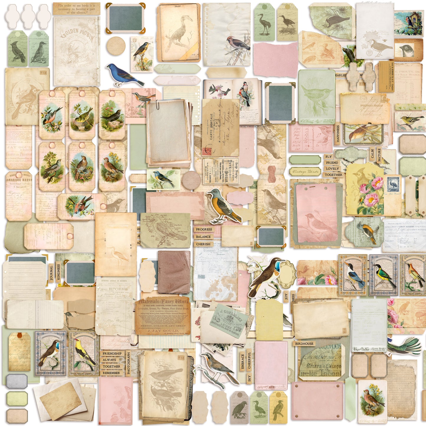 Vintage Birds Embellishment Pack - 7469