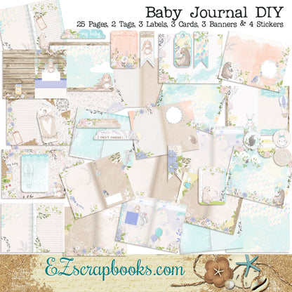 Baby Journal Kit - 7110 - EZscrapbooks Scrapbook Layouts Baby/Toddler, Journals