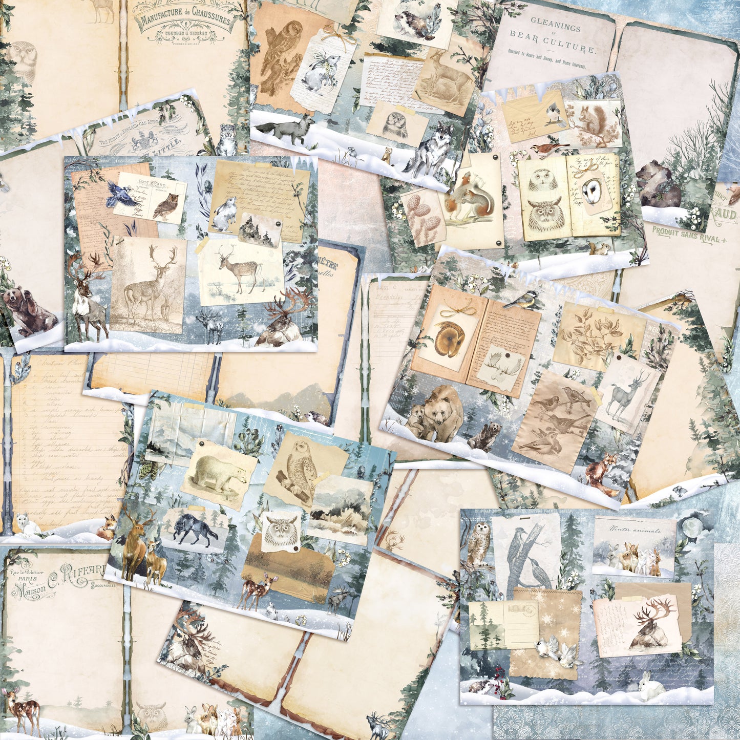 Winter Animals Mini Journal Pages - 7626