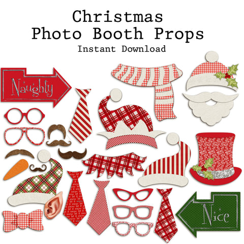 Christmas Photo Booth Props - INSTANT DOWNLOAD - EZscrapbooks Scrapbook Layouts 