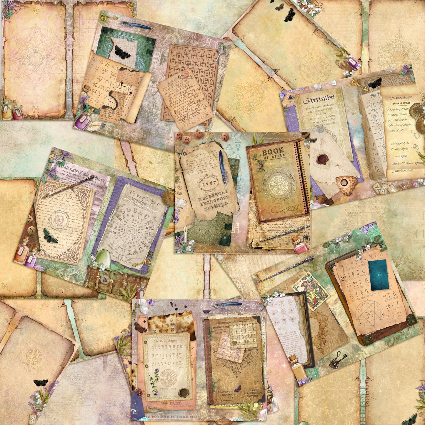 Book of Spells Narrow Journal Pages - 7548