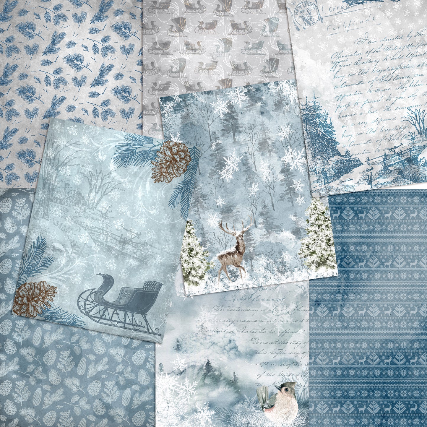 Vintage Winter Paper Pack - 7614